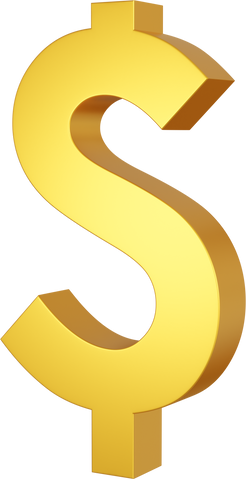 Golden Dollar Sign 3D Illustration